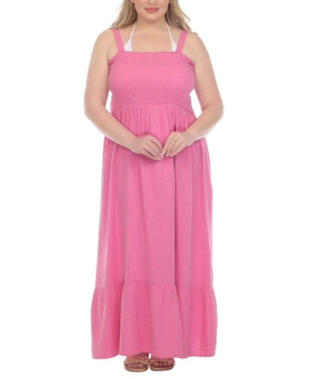 Raviya Women's Smocked Maxi Dress Cover-Up In Pink